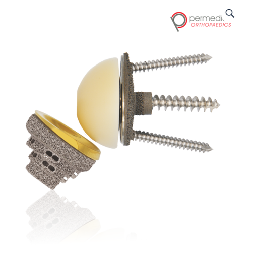 [SH0001] RTH reverso MIRAI no cementado hipoalergénico, Traser metal trabecular, Bioloy & Vit-E, con vástago humeral